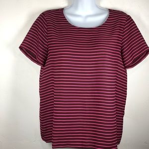Loft pink stripe blouse size small petite